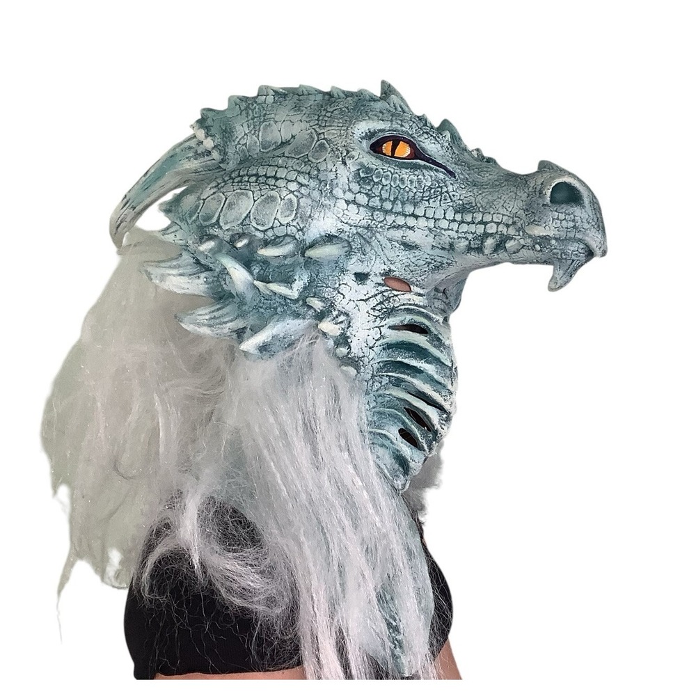 Arctic Dragon Premiere Full Head Latex Mask Adult Halloween Mario Chiodo